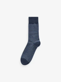 Sokken|Sokken|Next - Verpakking van 12 - Herensokken met hoog katoengehalte Marineblauw/grijs met motief