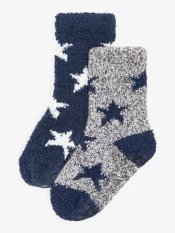 Sokken*Next Marineblauw/grijs met sterren - 2 paar knusse sokken