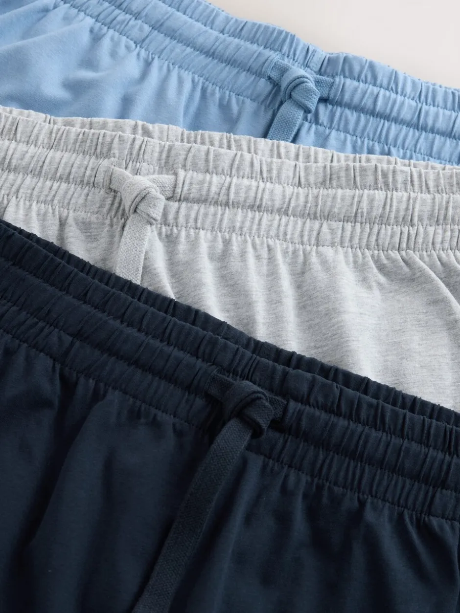 Pyjama's|Next Marineblauw/grijs/blauw - Set van 3 jersey pyjamashorts