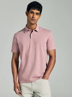 Poloshirts|Next Marineblauw/grijs/roze - Set van 3 jersey poloshirts met korte mouwen