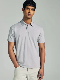 Poloshirts|Next Marineblauw/grijs/roze - Set van 3 jersey poloshirts met korte mouwen