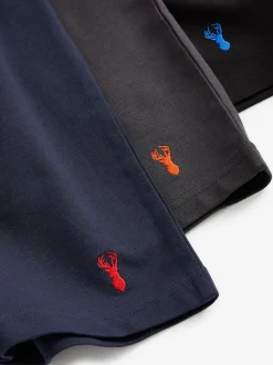 Shorts|Next - Loopback Soft Touch Shorts 3 Pack Marineblauw/grijs/zwart
