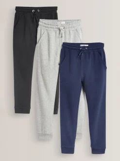 Broeken En Leggings*Next - Verpakking van 3 zachte jersey joggingbroeken met normale pasvorm (3-16jr) Marineblauw/grijs/zwart