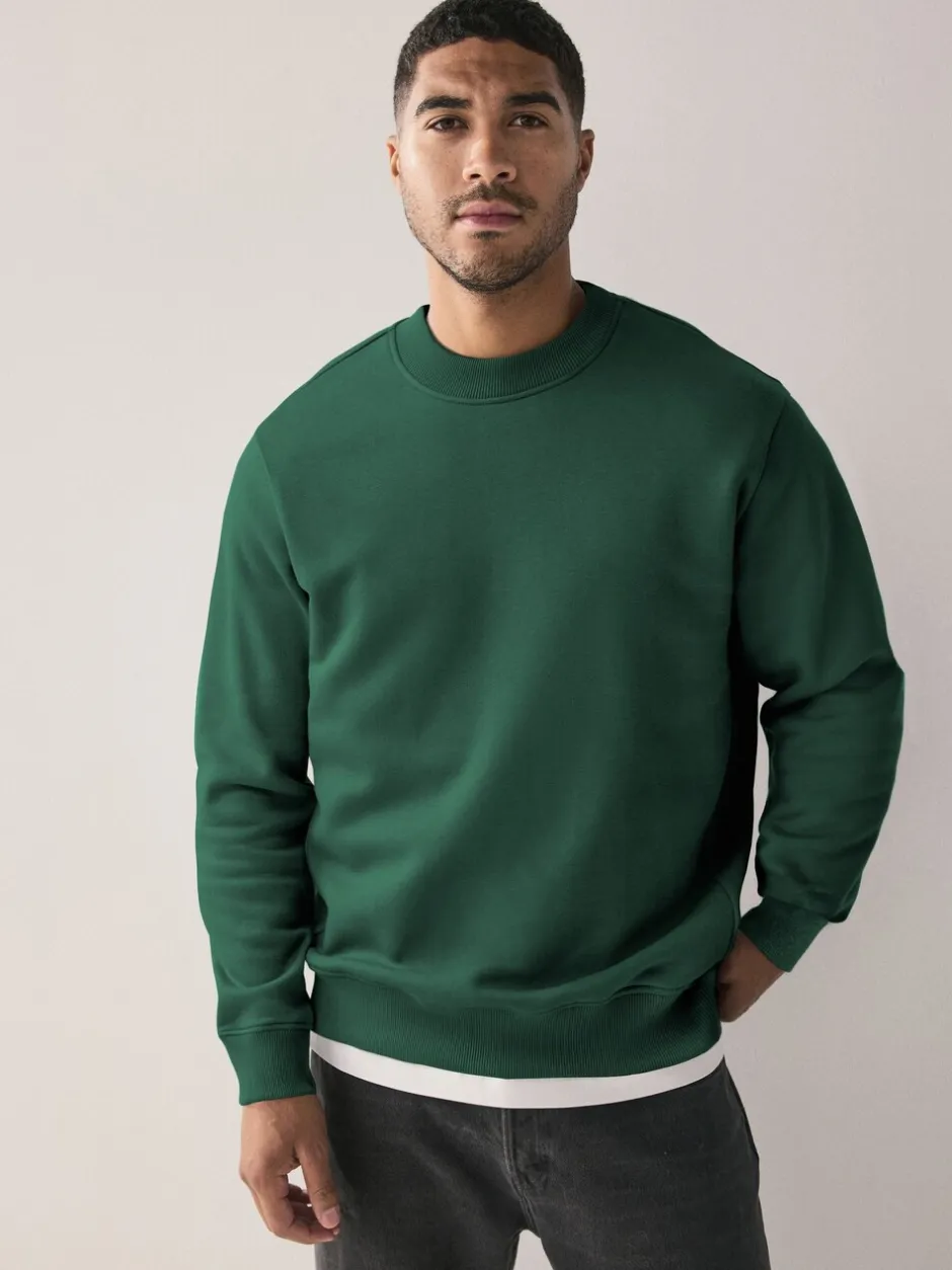 Sweaters En Hoody´S|Sweaters En Hoody´S|Next - Cotton Rich Jersey Crew Sweatshirts 2 Pack Marineblauw/groen