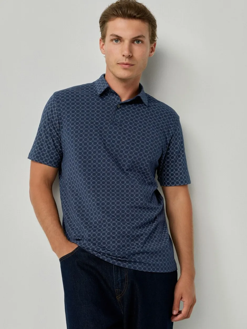 Poloshirts*Next Marineblauw/groen/bordeauxrood/geometrisch - Set van 3 jersey poloshirts met korte mouwen