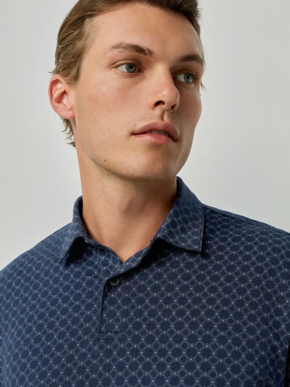 Poloshirts*Next Marineblauw/groen/bordeauxrood/geometrisch - Set van 3 jersey poloshirts met korte mouwen