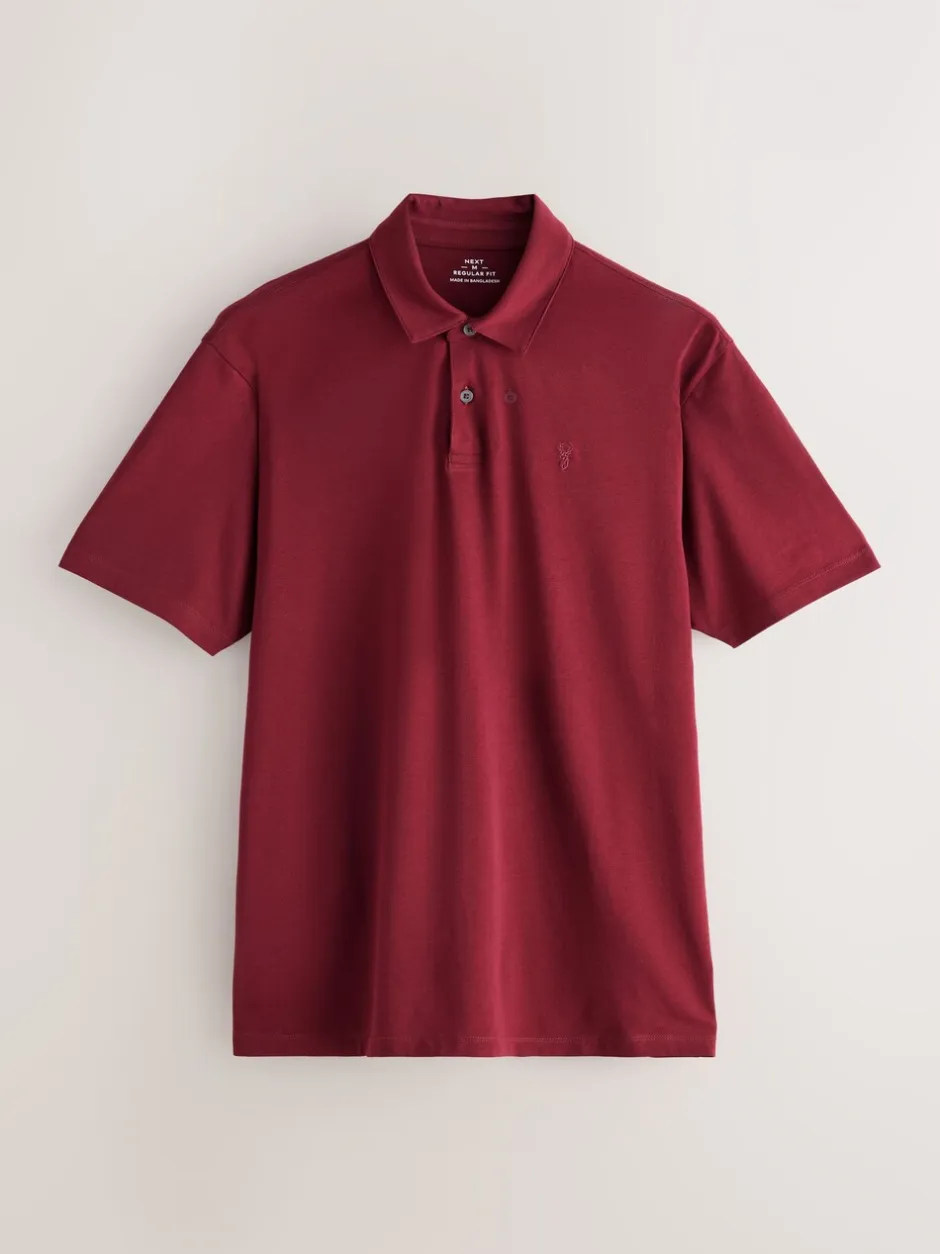 Poloshirts*Next Marineblauw/groen/bordeauxrood/geometrisch - Set van 3 jersey poloshirts met korte mouwen