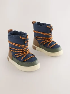 Boots|Next Marineblauw/kaki - Thermal Thinsulate™ gevoerde doorgestikte waterbestendige laarzen