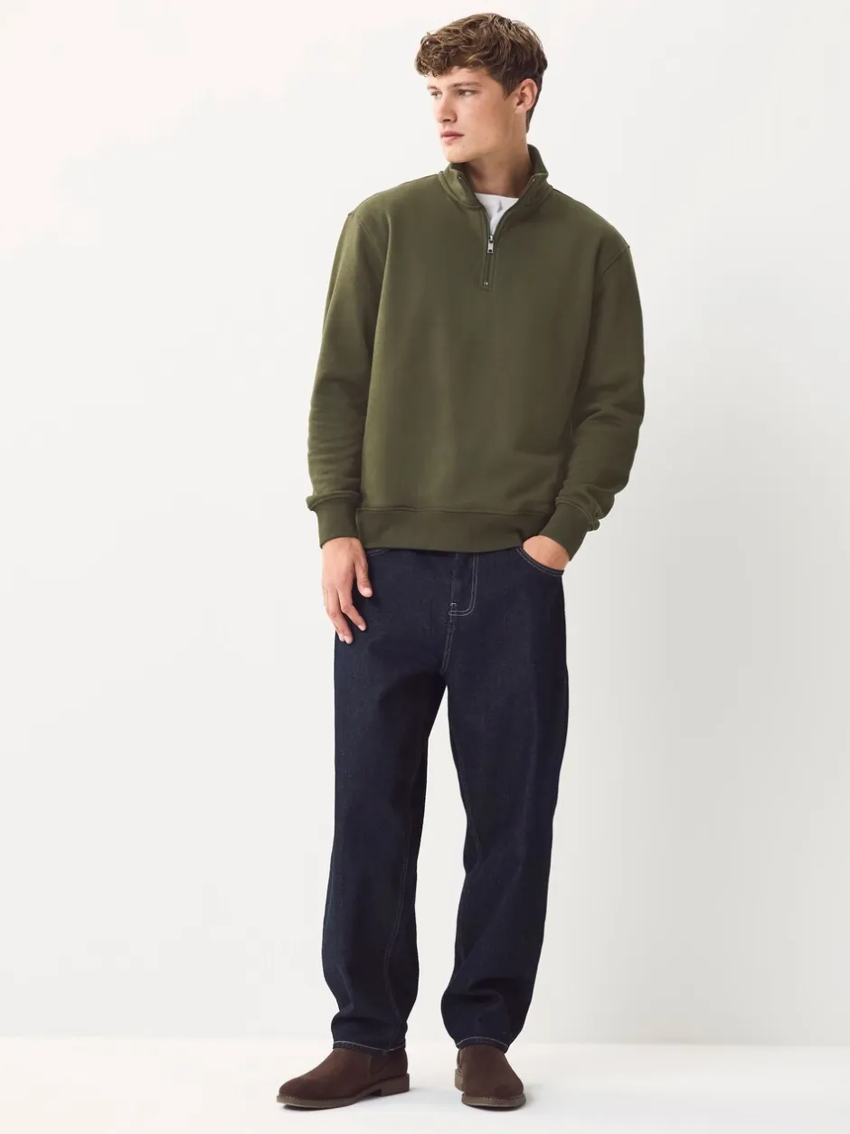 Sweaters En Hoody´S|Sweaters En Hoody´S|Next Marineblauw/kakigroen - 2 Pack Zware Jersey Sweatshirts met Hoog Katoengehalte en Kwartrits bij de Hals