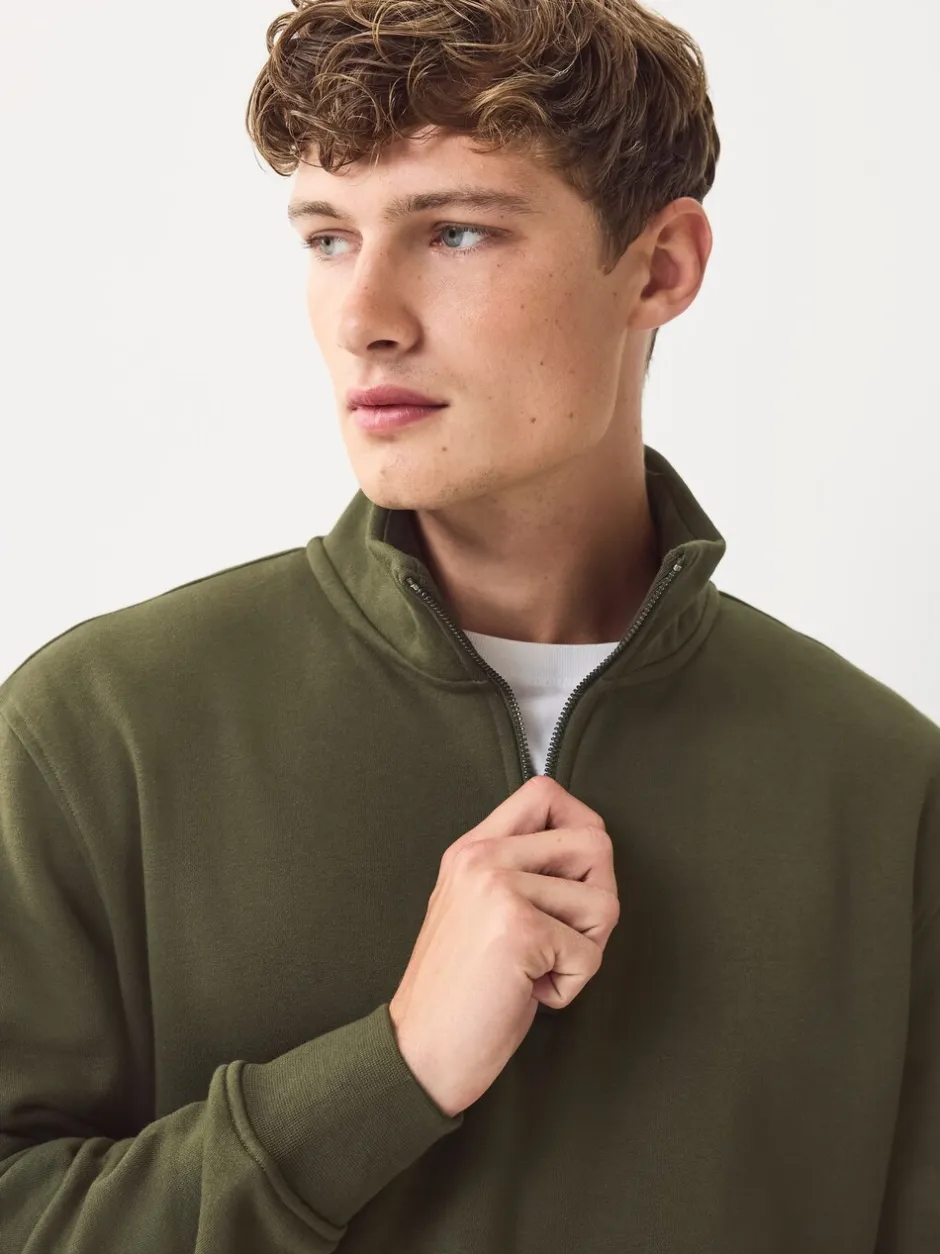 Sweaters En Hoody´S|Sweaters En Hoody´S|Next Marineblauw/kakigroen - 2 Pack Zware Jersey Sweatshirts met Hoog Katoengehalte en Kwartrits bij de Hals