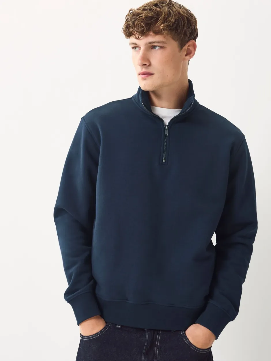 Sweaters En Hoody´S|Sweaters En Hoody´S|Next Marineblauw/kakigroen - 2 Pack Zware Jersey Sweatshirts met Hoog Katoengehalte en Kwartrits bij de Hals