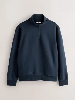 Sweaters En Hoody´S|Sweaters En Hoody´S|Next Marineblauw/kakigroen - 2 Pack Zware Jersey Sweatshirts met Hoog Katoengehalte en Kwartrits bij de Hals