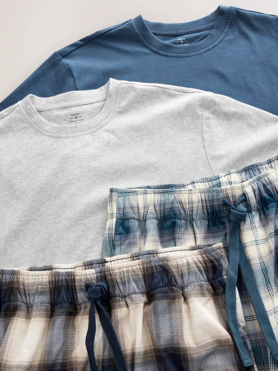 Pyjama's*Next Marineblauw/kiezelkleur - Motionflex behaaglijke pyjamaset verpakking van 2
