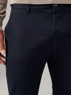 Broeken En Chino's|Next - Slim Fit - Stretch chino's verpakking van 2 Marineblauw/kiezelkleur