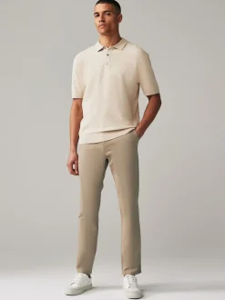 Broeken En Chino's|Next - Slim Fit - Stretch chino's verpakking van 2 Marineblauw/kiezelkleur