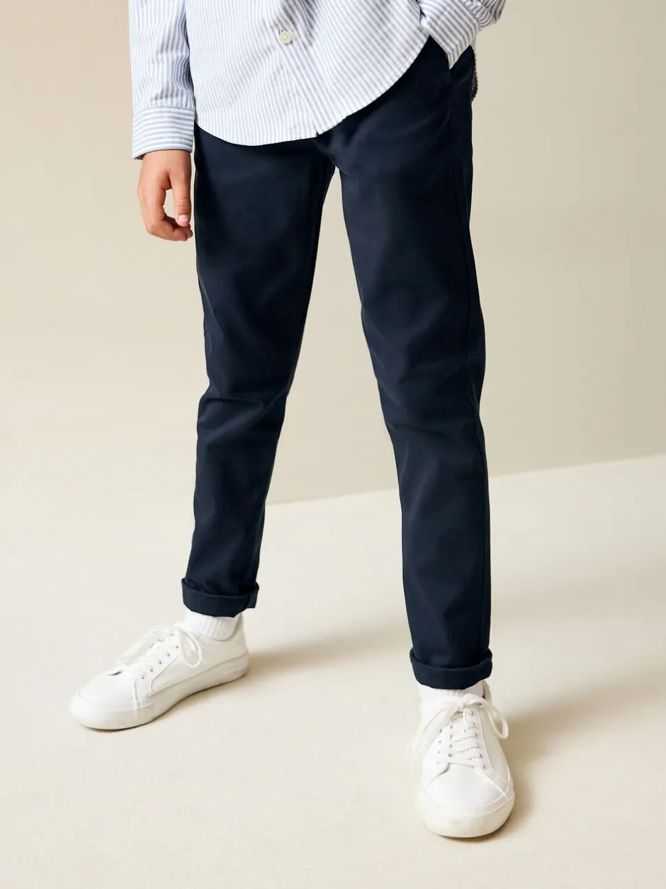 Broeken En Chino's*Next - Stretch skinny chino's verpakking van 2 (3-17jr) Marineblauw/kiezelkleurig