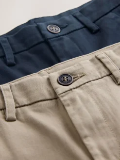 Broeken En Chino's*Next - Stretch skinny chino's verpakking van 2 (3-17jr) Marineblauw/kiezelkleurig