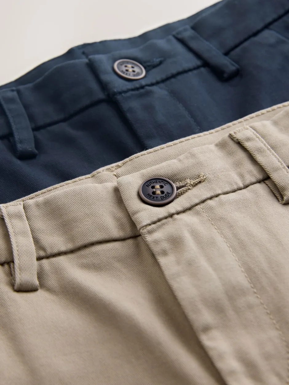 Broeken En Chino's*Next - Stretch skinny chino's verpakking van 2 (3-17jr) Marineblauw/kiezelkleurig