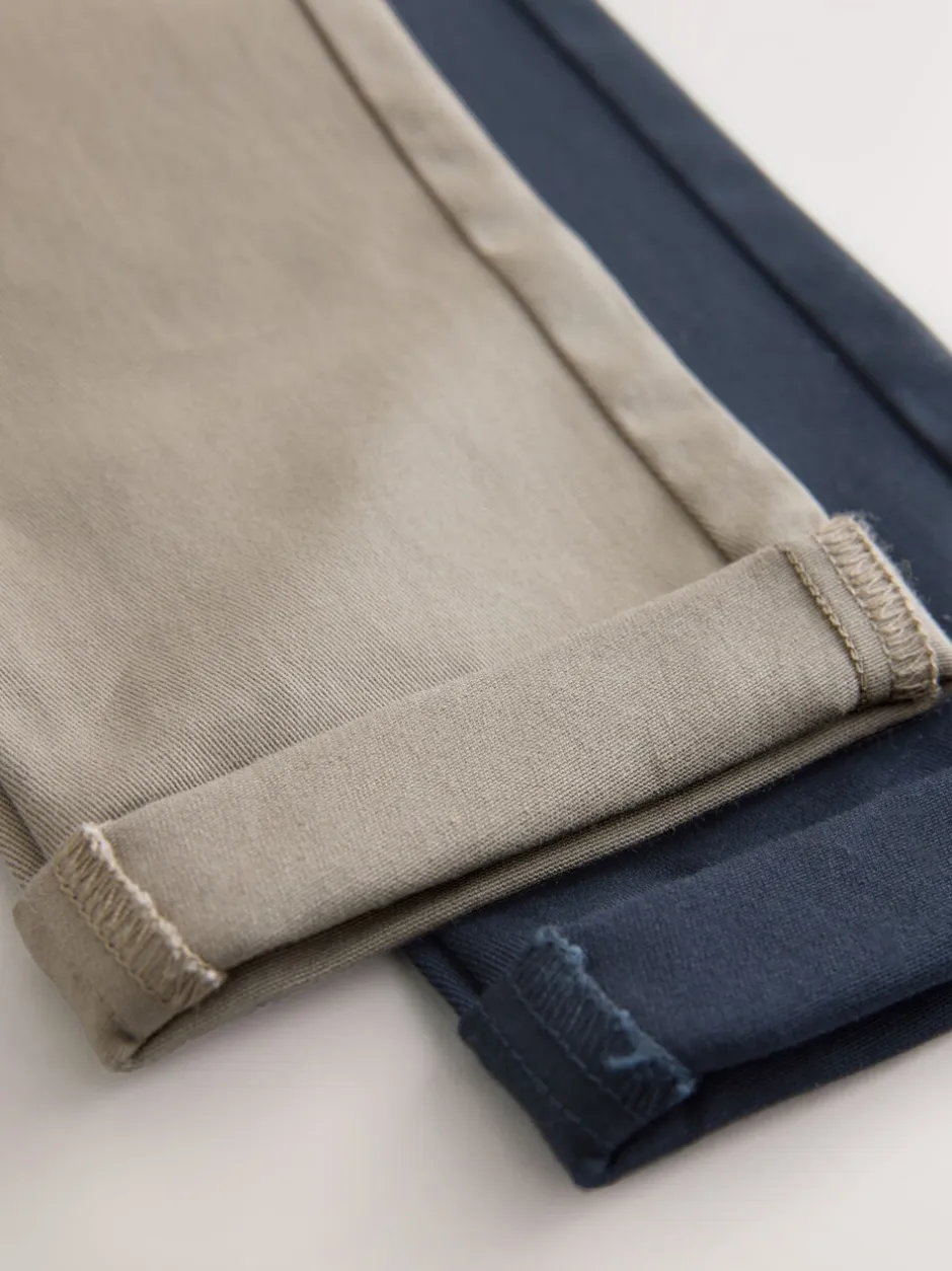 Broeken En Chino's*Next - Stretch skinny chino's verpakking van 2 (3-17jr) Marineblauw/kiezelkleurig