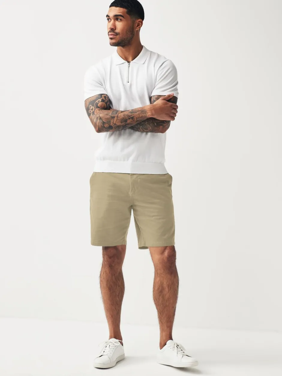 Shorts*Next - Straight fit - Set van 2 chinoshorts met stretch Marineblauw/kiezelkleurig