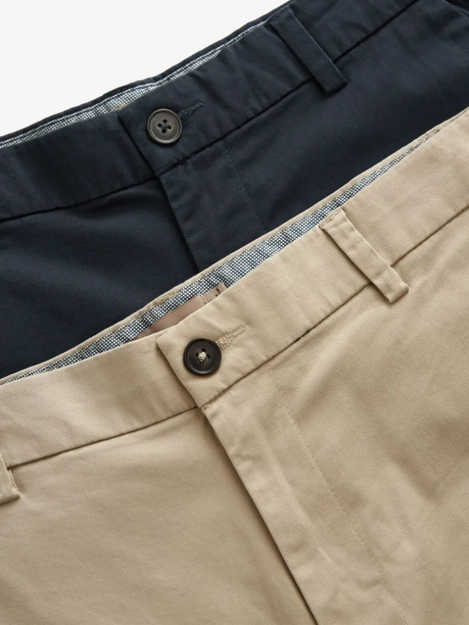 Shorts*Next - Straight fit - Set van 2 chinoshorts met stretch Marineblauw/kiezelkleurig