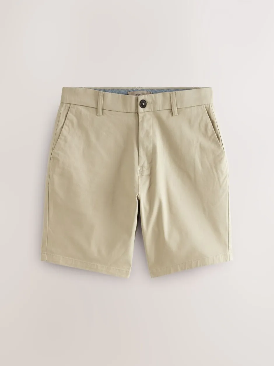 Shorts|Next - Slim Fit - Set van 2 chinoshorts met stretch Marineblauw/kiezelkleurig