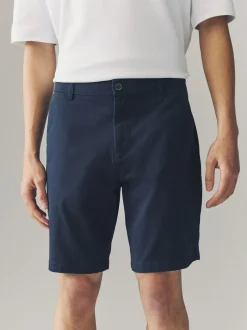 Shorts*Next - Ruimvallende pasvorm. - Set van 2 chinoshorts met stretch Marineblauw/kiezelkleurig