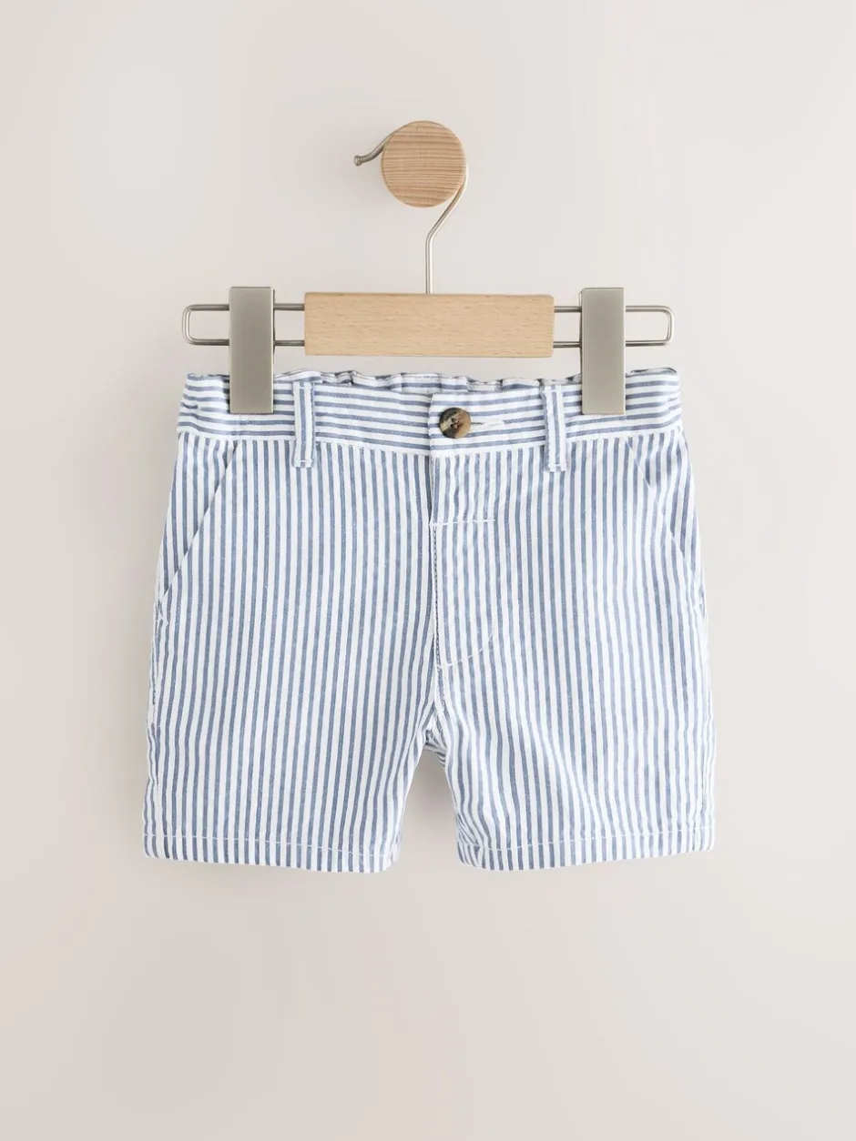 Shorts|Shorts|Next - Verpakking van 3 chinoshorts (3mnd-7jr) Marineblauw/kiezelkleurig/Strepen