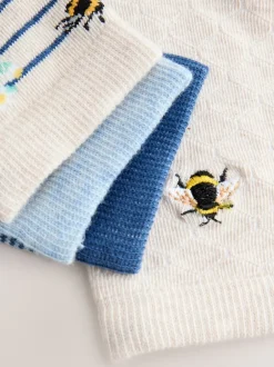Sokken En Panty's*Next - Set van 4 paar enkelsokken Marineblauw/okergeel met bij