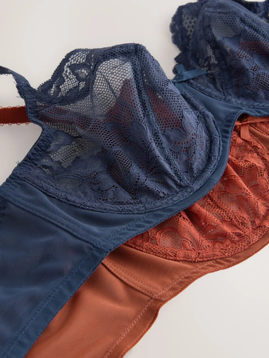 Beha's|Next - Verpakking van 2 kanten beha's cup DD+ Marineblauw/roestkleurig