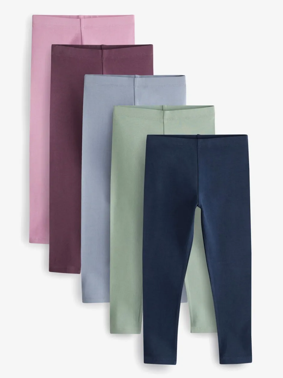 Broeken En Leggings*Next Marineblauw/roze/saliegroen/denimblauw - Verpakking van 5 leggings (3-16 jr)