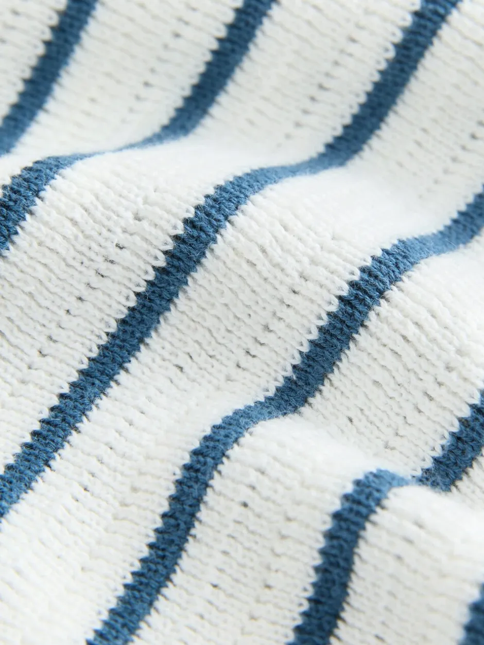 Truien En Breisels*Next - Gebreid poloshirt met knopen bij de hals van 100% katoen (3 mnd -7 jr) Marineblauw/wit