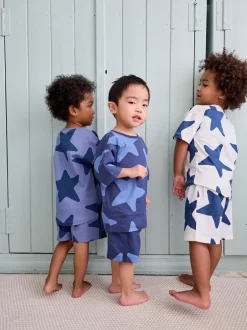 Pyjama's|Nachtkleding En Pyjama's|Next Marineblauw/wit met sterren - Verpakking van 3 korte pyjama's (9mnd -12jr)