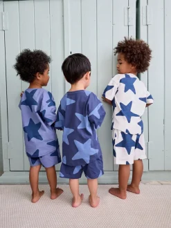 Pyjama's|Nachtkleding En Pyjama's|Next Marineblauw/wit met sterren - Verpakking van 3 korte pyjama's (9mnd -12jr)