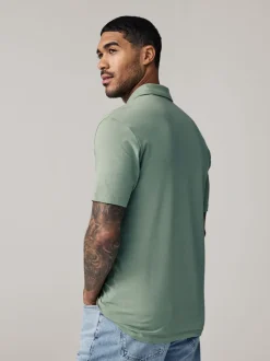 Poloshirts|T-Shirts En Hemden|Next Marineblauw/zwart/grijs/wit/saliegroen - Slim Fit - Set van 5 jersey poloshirts met korte mouwen