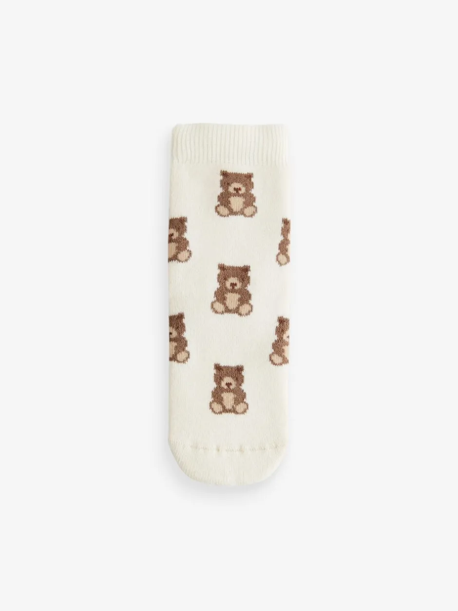Sokken*Next Marine/ecru beer - Set van 5 Cosy Terry sokken met hoog katoengehalte