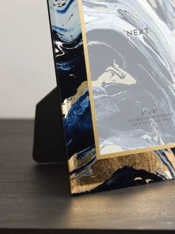 Fotolijsten|Next Marmerglas fotolijst Marineblauw