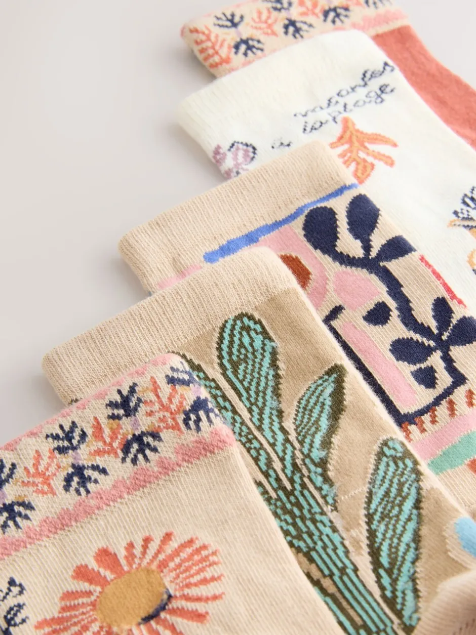 Sokken En Panty's|Next - Set van 5 paar enkelsokken Marrakesh Mix Print