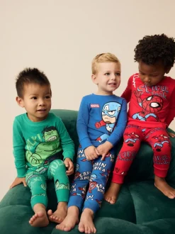Pyjama's|Nachtkleding En Pyjama's*Next Marvel Rood/groen/blauw - Verpakking van 3 knusse pyjama's (9 mnd-8 jr)