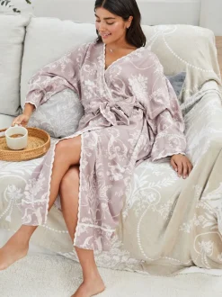 Badjassen|Laura Ashley Mauve roze - Josette badjas