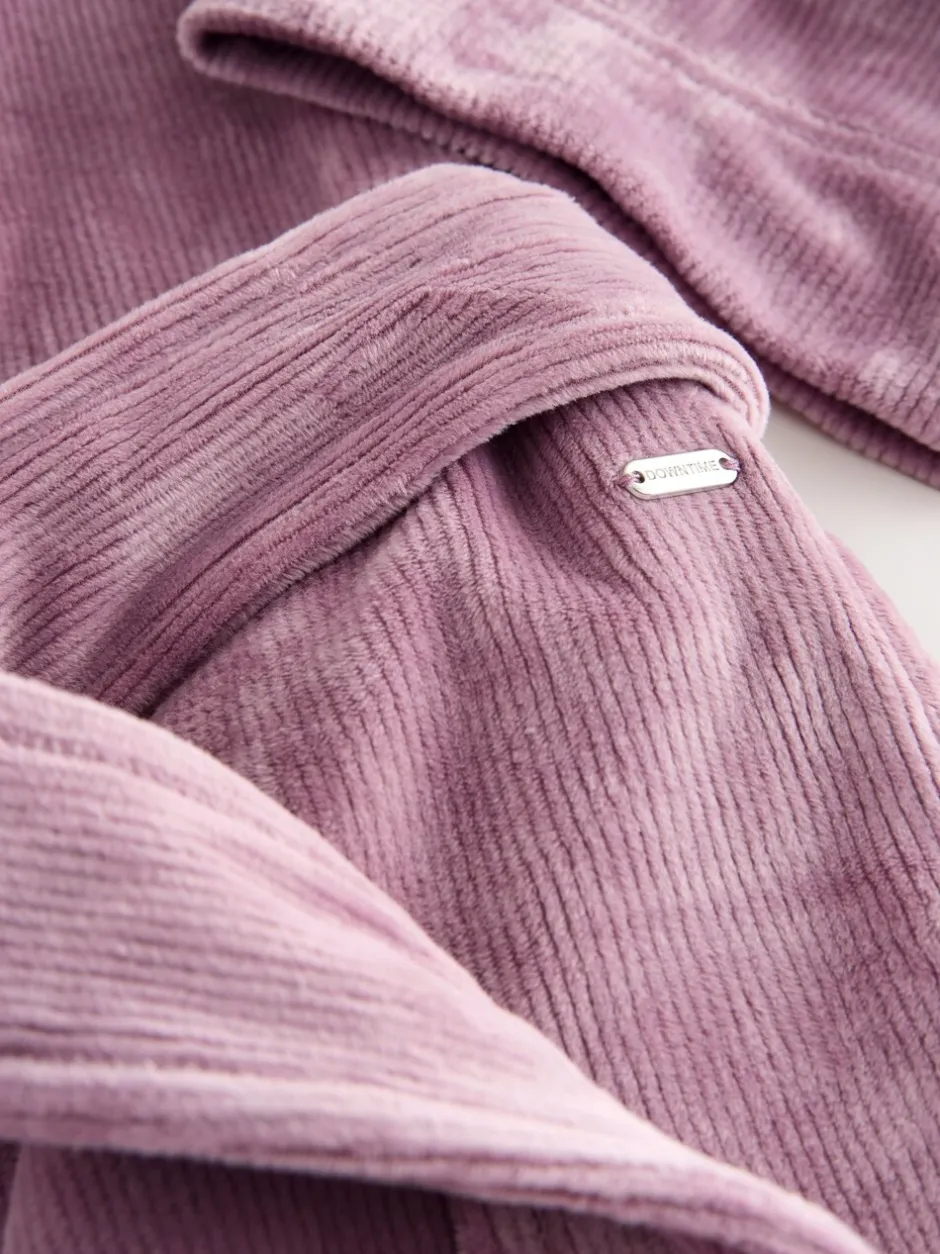 Badjassen|Next - Studio Cosy Ribbed Dressing Gown Mauve-paars