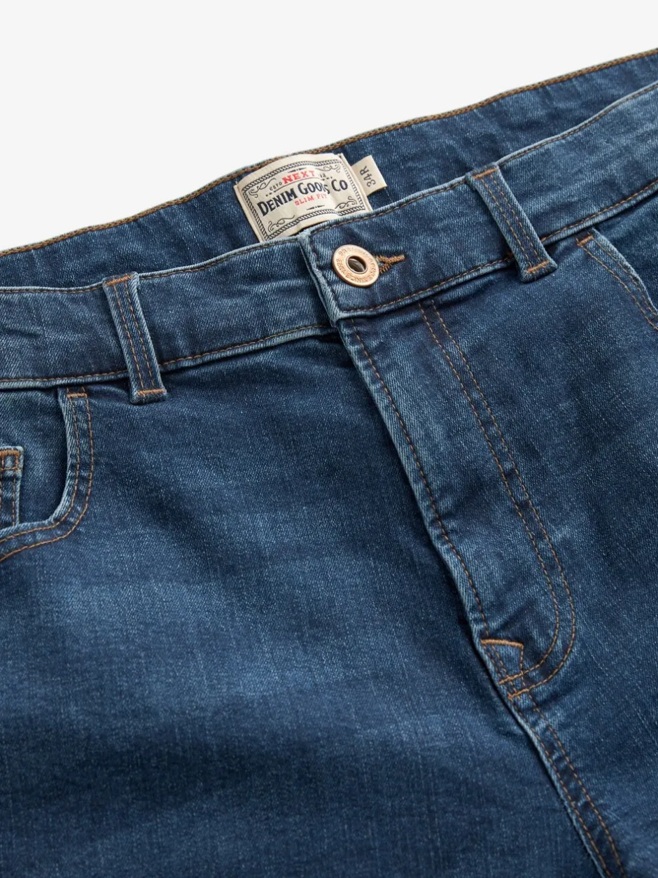 Jeans|Next Mediumblauw - Enkele - Slim fit klassieke stretchy jeans