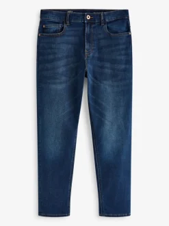 Jeans|Next Mediumblauw - Klassieke stretchjeans met standaard taps toelopende pasvorm