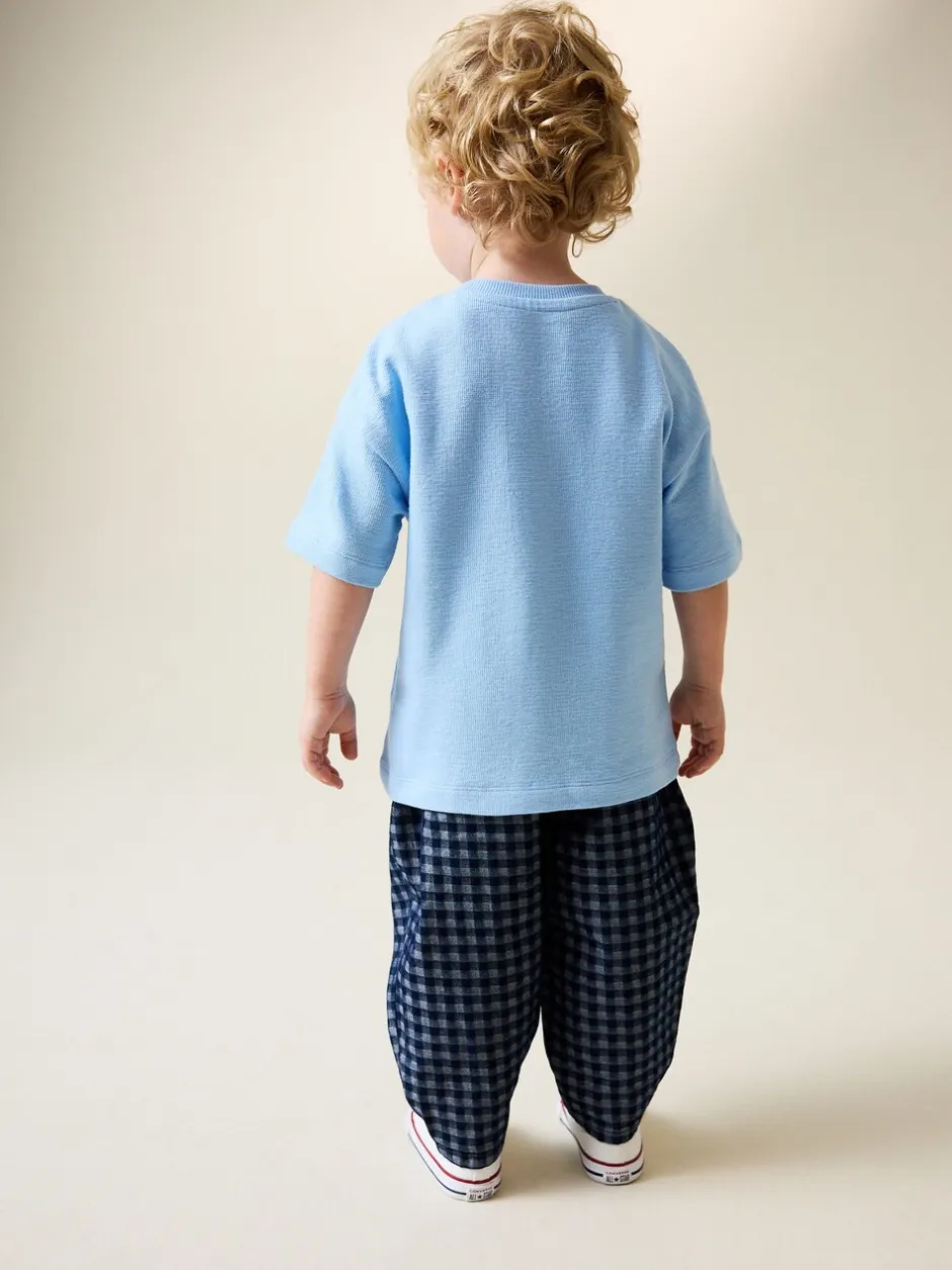 Jeans|Next - Barrel jeans (3mnd -7jr) Mediumblauw geruit