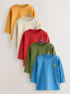 Tops|T-Shirts*Next Meerdere dieren op transport - Set van 5 T-shirts met lange mouwen (3 mnd-7 jr)