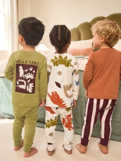 Pyjama's|Nachtkleding En Pyjama's*Next Meerdere felle kleuren met dino - Verpakking van 3 knusse pyjama's (9 mnd-10 jr)