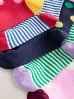 Sokken En Panty's|Sokken En Panty's|Next Meerdere kleuren - Katoenrijke enkelsokken met Strepen en stippen 5 paar