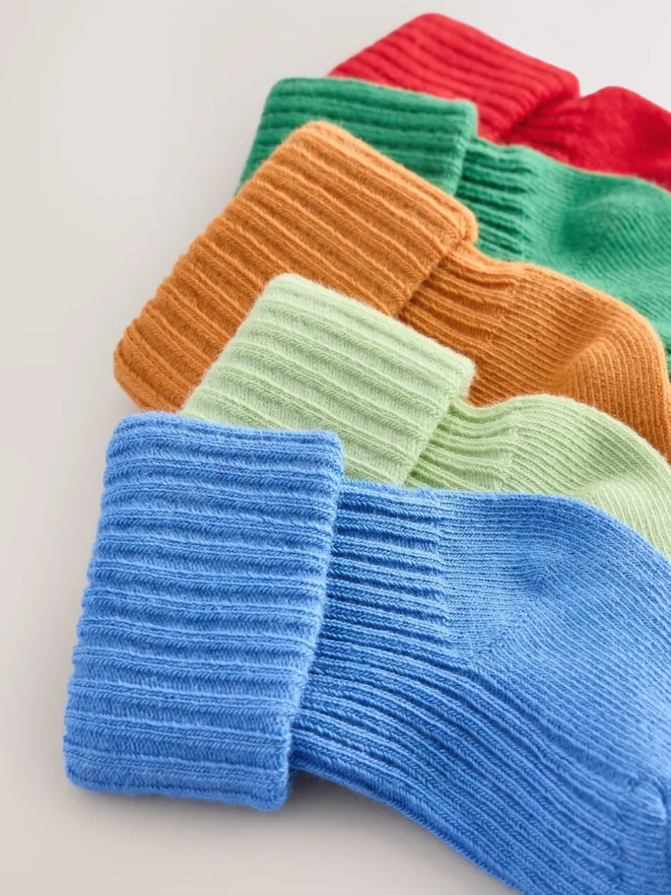 Sokken En Panty's|Sokken|Next - Set van 5 paar babysokken met omgerolde rand (0 mnd-2 jr) Meerkleurig