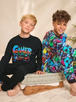 Pyjama's|Nachtkleding En Pyjama's*Next Meerkleurig gamer - Verpakking van 2 pyjama's met lange mouwen (3-16 jr)