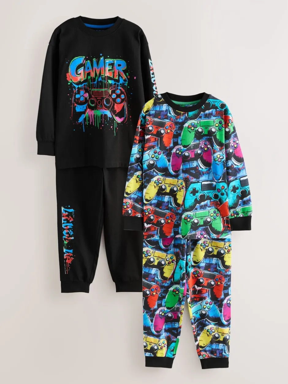 Pyjama's|Nachtkleding En Pyjama's*Next Meerkleurig gamer - Verpakking van 2 pyjama's met lange mouwen (3-16 jr)